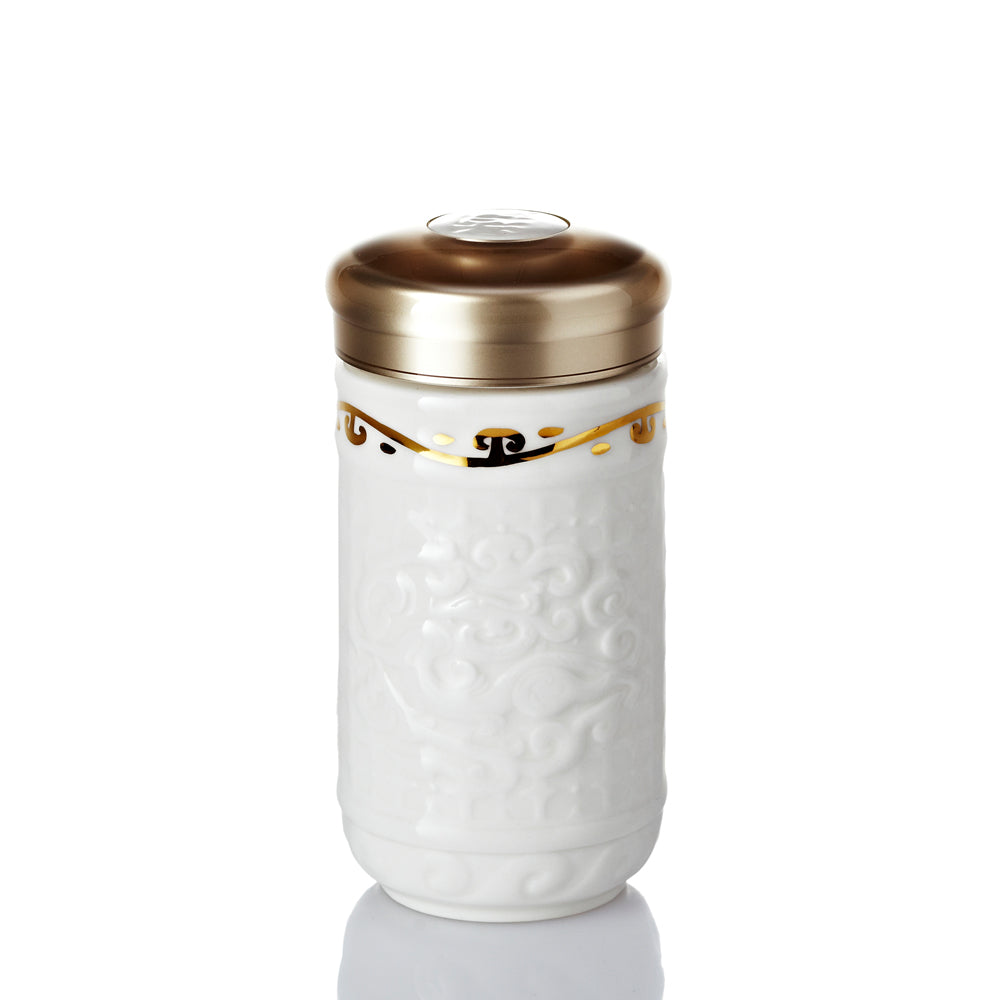 Small Determination Tumbler - White with Gold Line