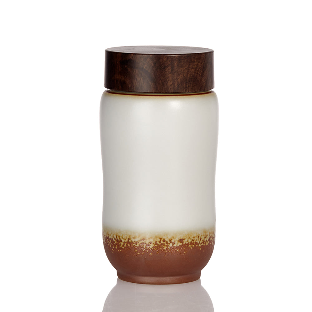 Liven Clay Happiness Curve Tumbler with Walnut Lid