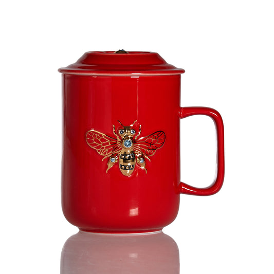 Queen Bee Crystal Tea Mug with Lid