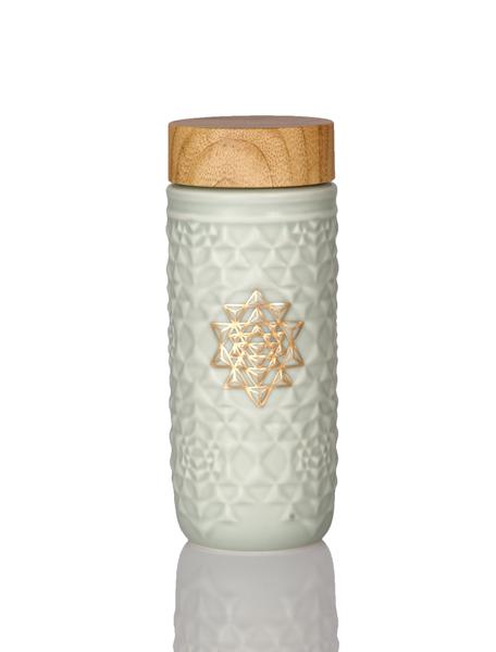 Yantra Mandala Travel Mug Red Symbol / Gold