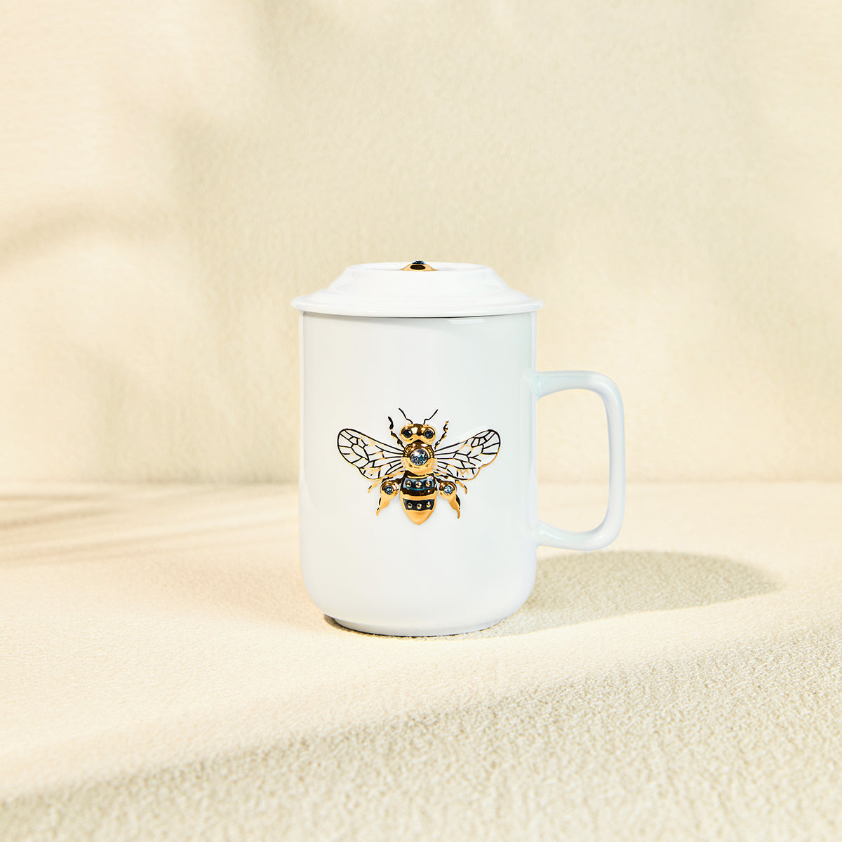 Queen Bee Crystal Tea Mug with Lid