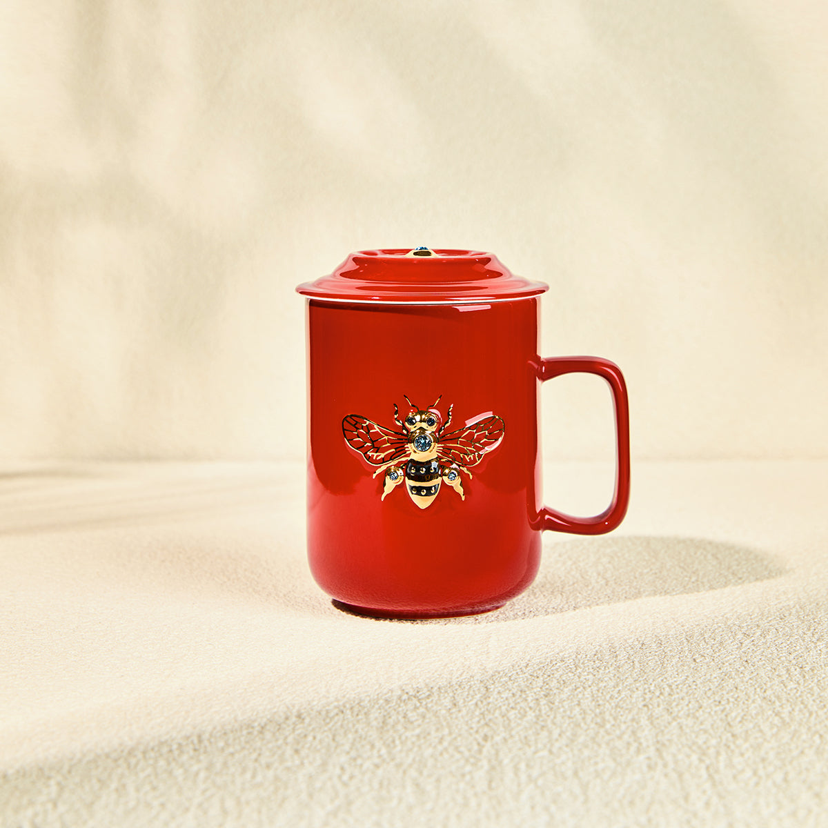 Queen Bee Crystal Tea Mug with Lid