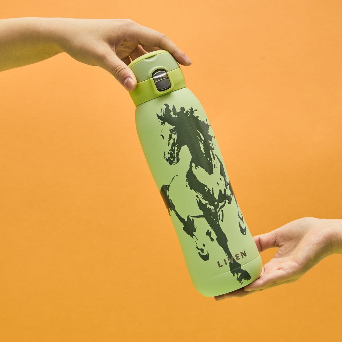 Liven Glow Ceramic-Coated Water Bottle 26 oz - Horse Year Edition