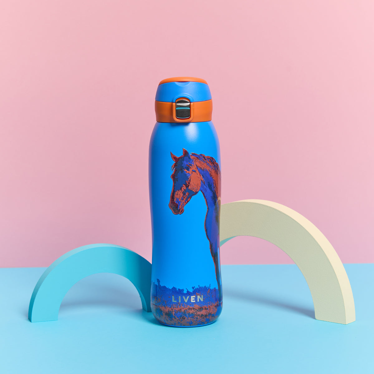 Liven Glow Ceramic-Coated Water Bottle 26 oz - Horse Year Edition