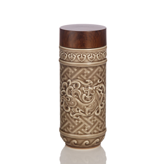 Dragon Ceramic Tumbler Mocha Brown