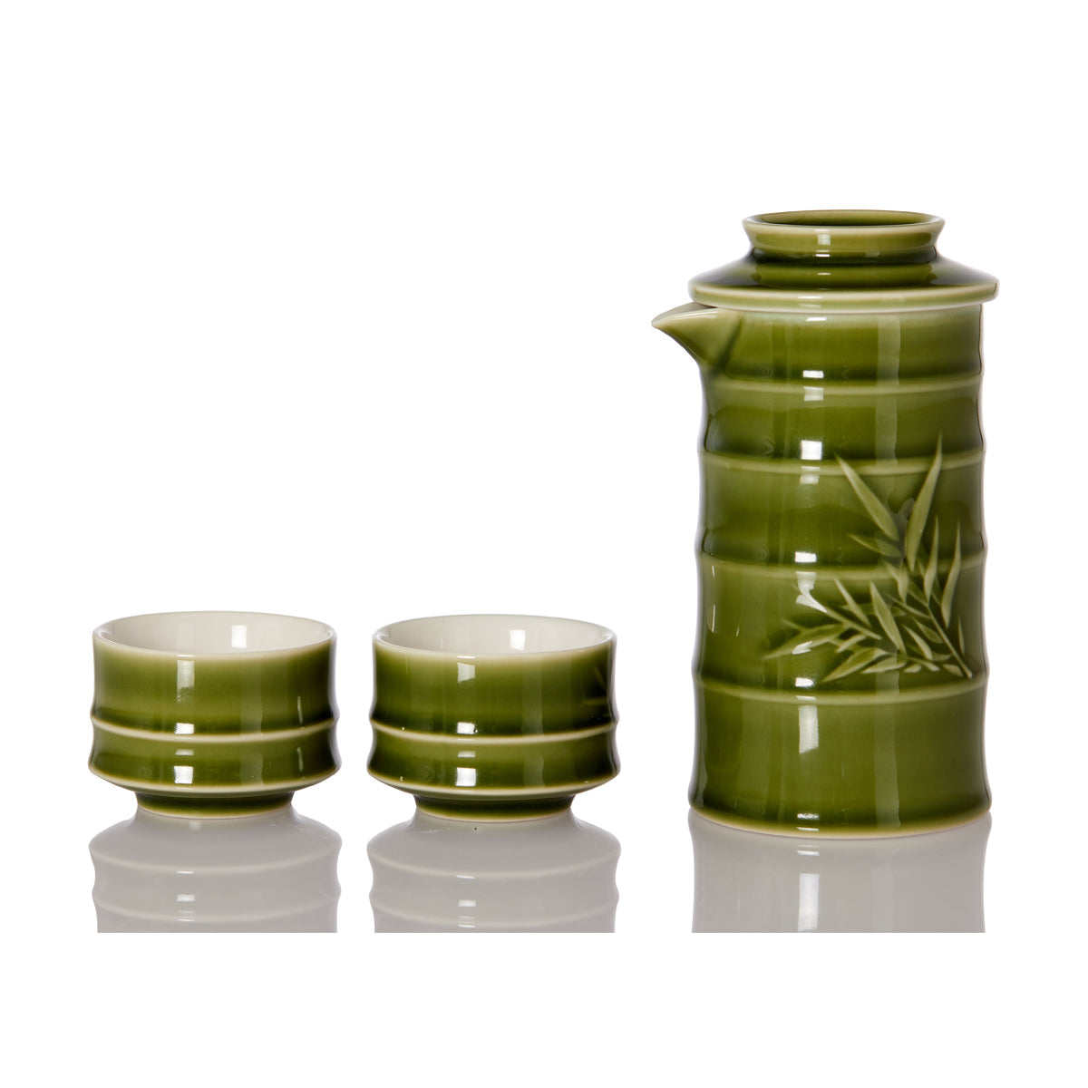 Bamboo Gentleman Kung Fu Tea Set ( 1 Pot with 2 Cups ) with Carrying Case