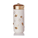 White and Hand Painted Gold Bees with Crystals