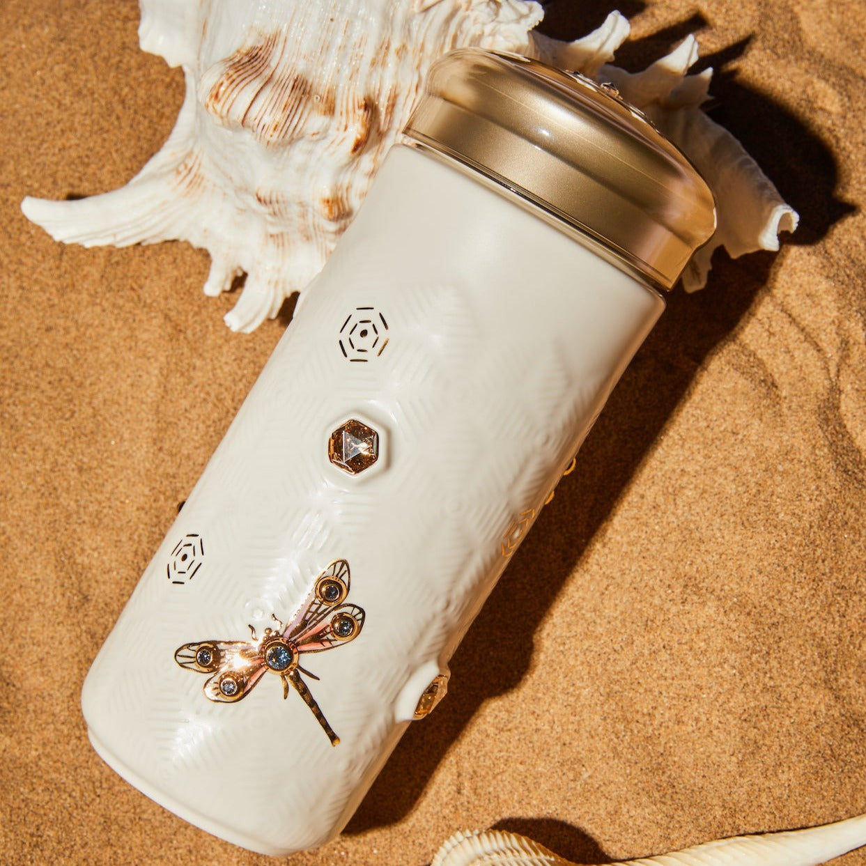 Dragonfly Serenity Travel Mug with Crystals