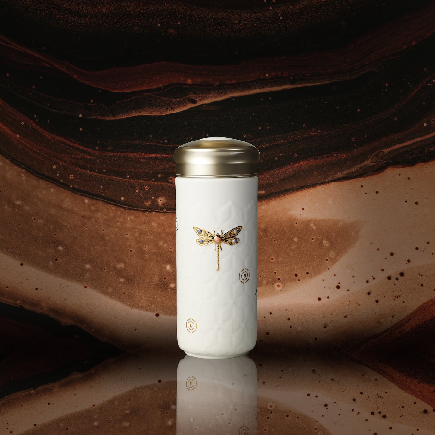 Dragonfly Serenity Travel Mug with Crystals
