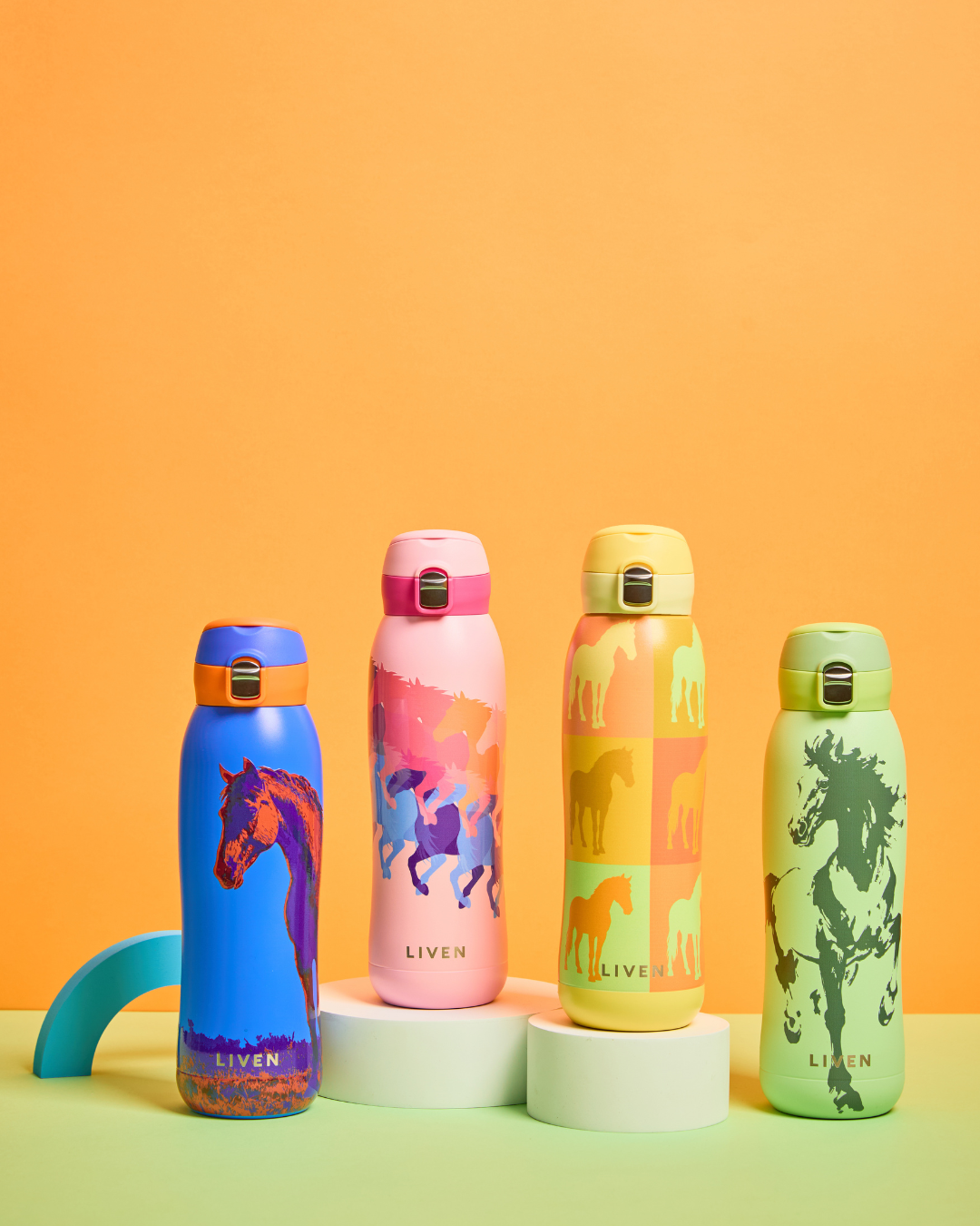 Liven Glow Ceramic-Coated Water Bottle 26 oz - Horse Year Edition