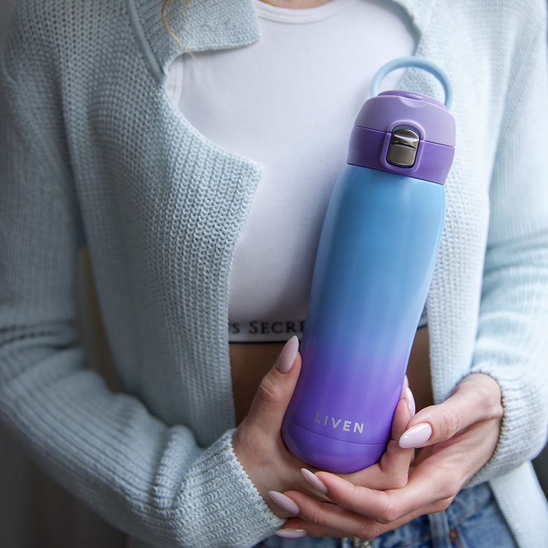 Liven Glow Rainbow™ Ceramic-Coated Water Bottle – 17 oz