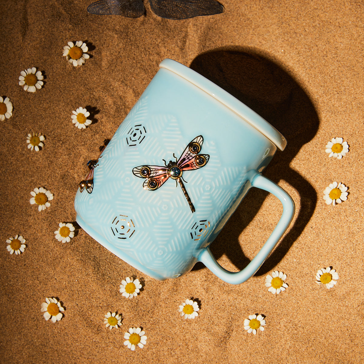 Dragonfly Serenity Tea Mug with Crystals