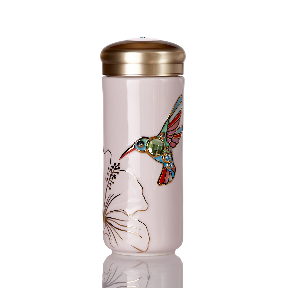Lucky Hummingbird Crystal Travel Mug