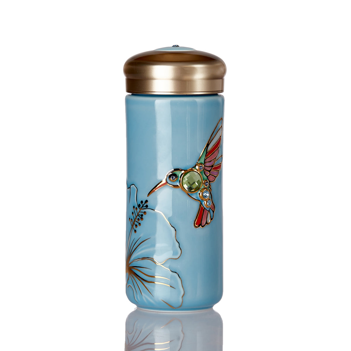 Lucky Hummingbird Crystal Travel Mug