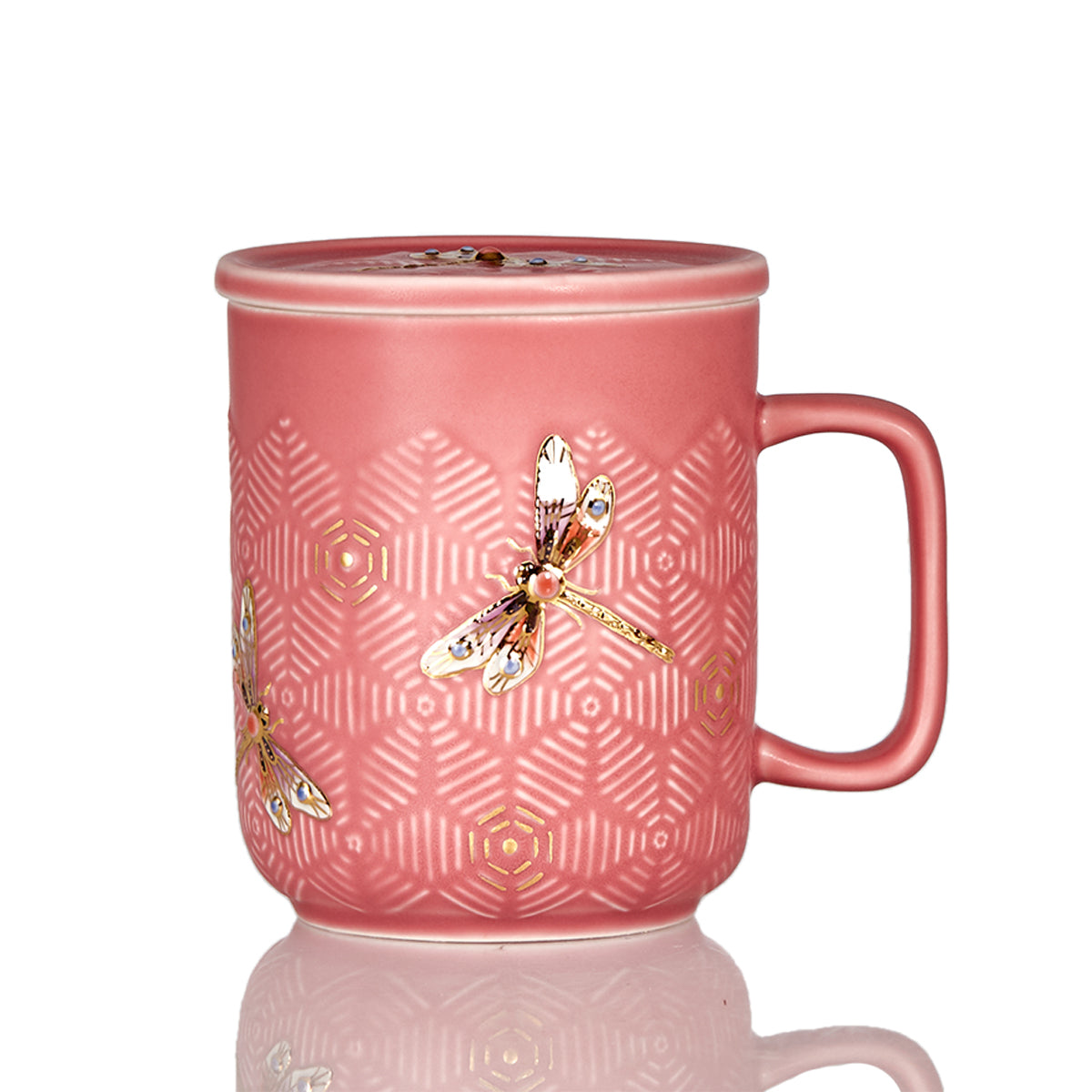 Dragonfly Serenity Tea Mug with Crystals