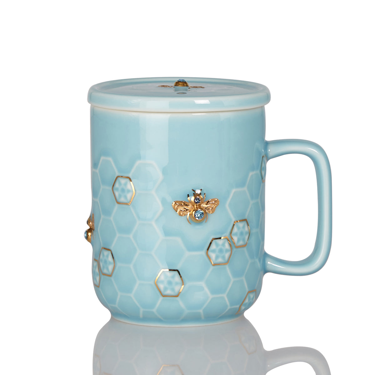 Honey Bee Crystal Mug with Lid