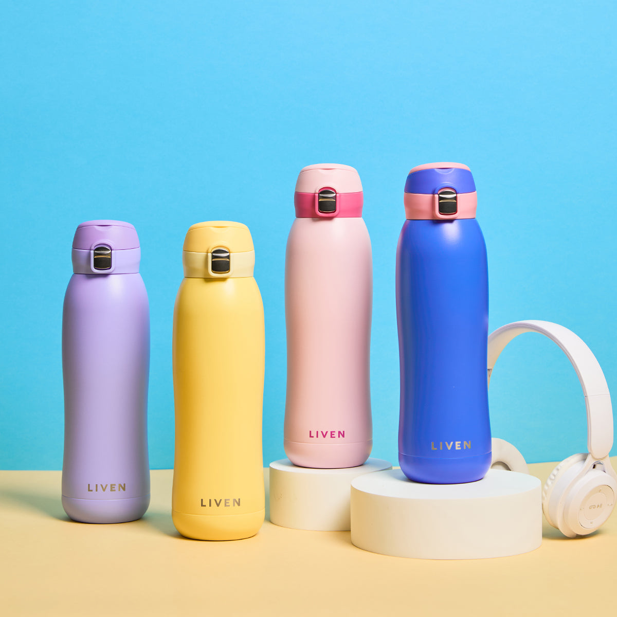 Liven Glow Pop™ Ceramic-Coated Water Bottle – 26 oz