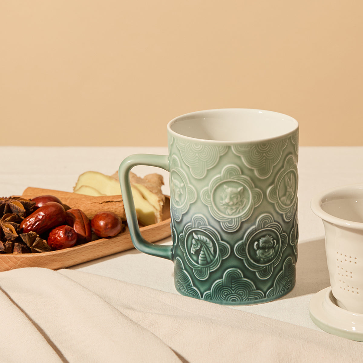 蓋つき十二支茶マグ
