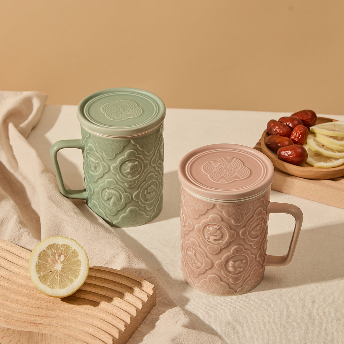蓋つき十二支茶マグ