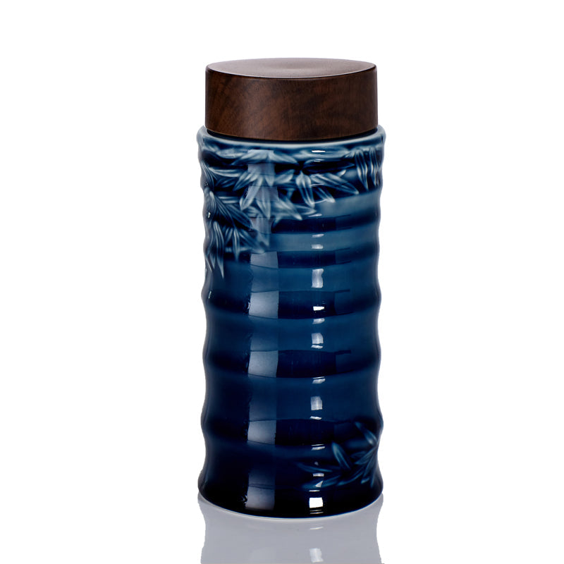Bamboo Leaves Ceramic Travel Mugs