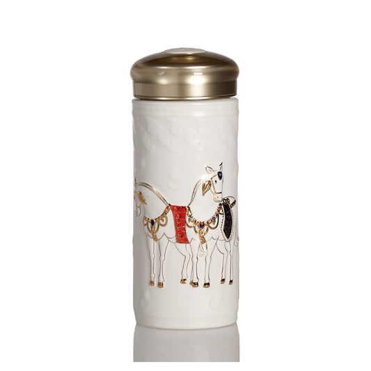 Auspicious Twin Horses Travel Cup
