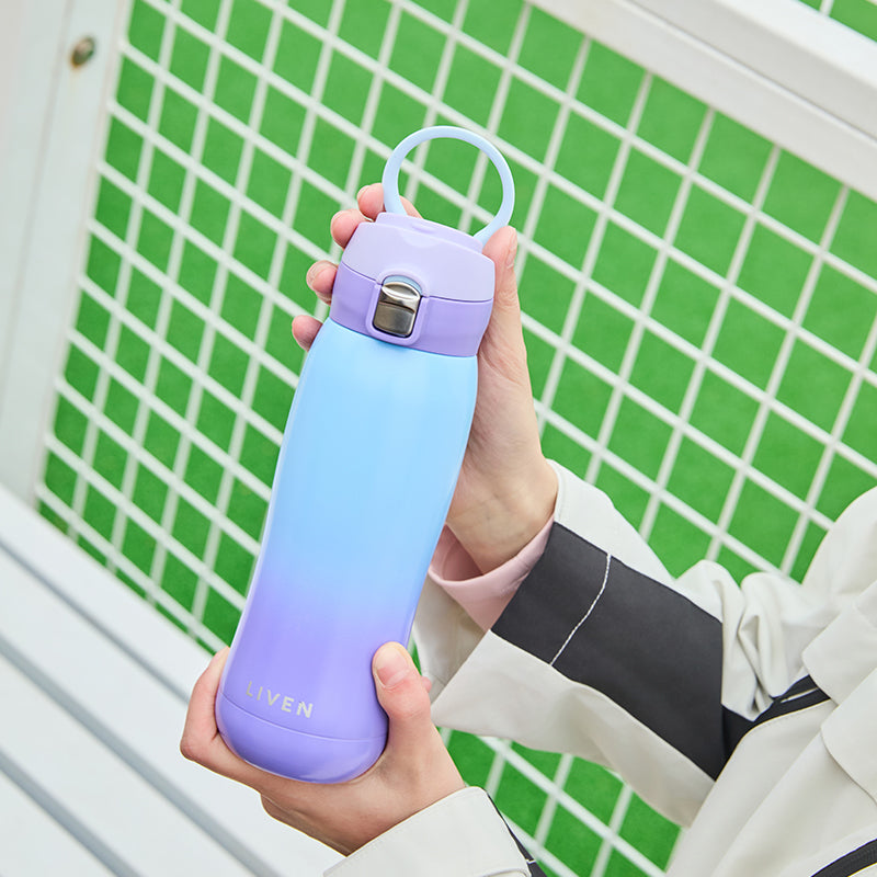 Liven Glow Rainbow™ Ceramic-Coated Water Bottle – 17 oz