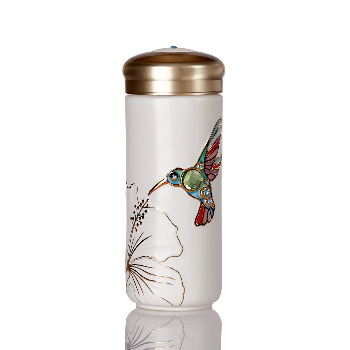 Lucky Hummingbird Crystal Travel Mug