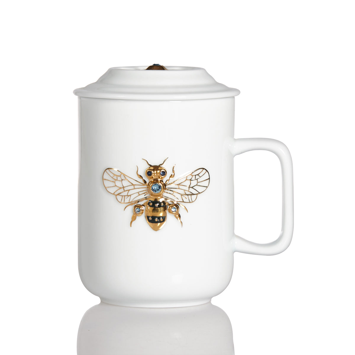 Queen Bee Crystal Tea Mug with Lid