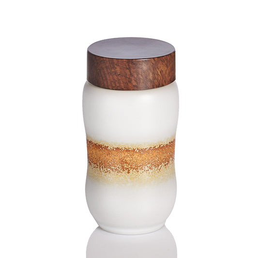 Liven Clay Happiness Curve Tumbler with Walnut Lid
