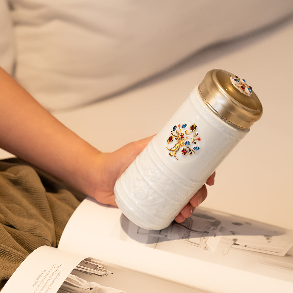 Tree of Life Crystal Travel Mug