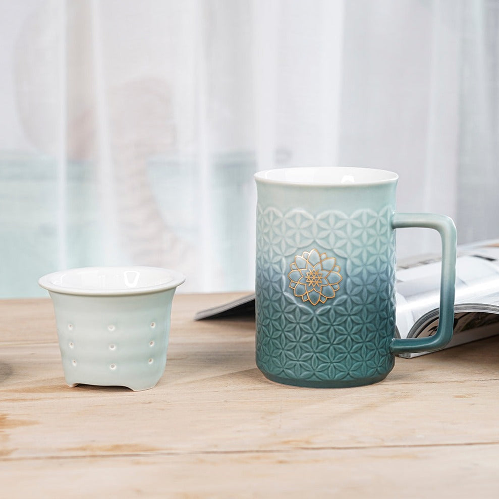 Flower of Life 3-in-1 Tea Mug with Infuser