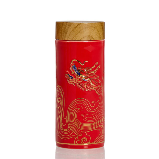 Auspicious Cloud Dragon Ceramic Tumbler