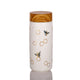 White and Hand-Painted Gold with Green and Blue Bees