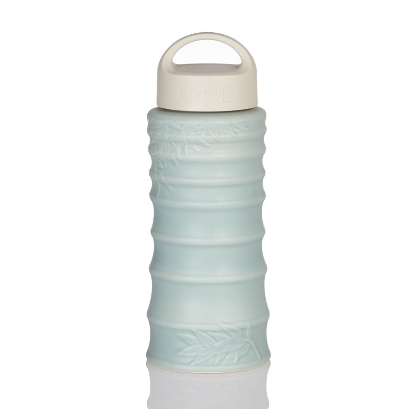 Bamboo Leaves Travel Mugs with Carrying Lid