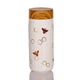 White with Hand-Painted Gold and Red bees