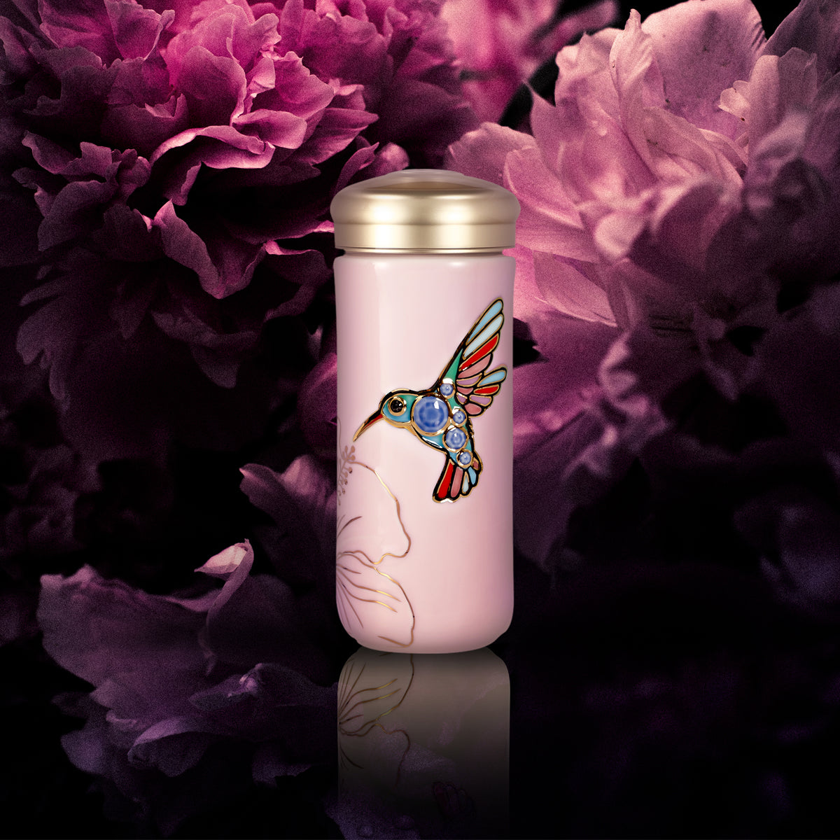 Lucky Hummingbird Crystal Travel Mug