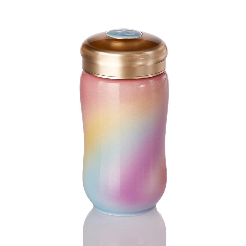 Rainbow Ceramic Travel Tumbler