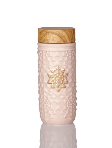 Yantra Mandala Travel Mug Red Symbol / Gold